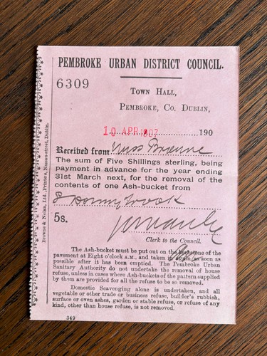 Old document ireland 1907 - old,